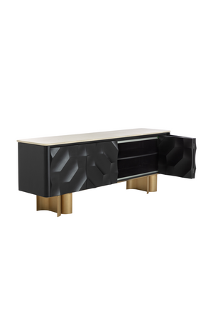   Modern European furniture - Faceted Black 4-Door Sideboard - www.oroa.com | Oroa.com