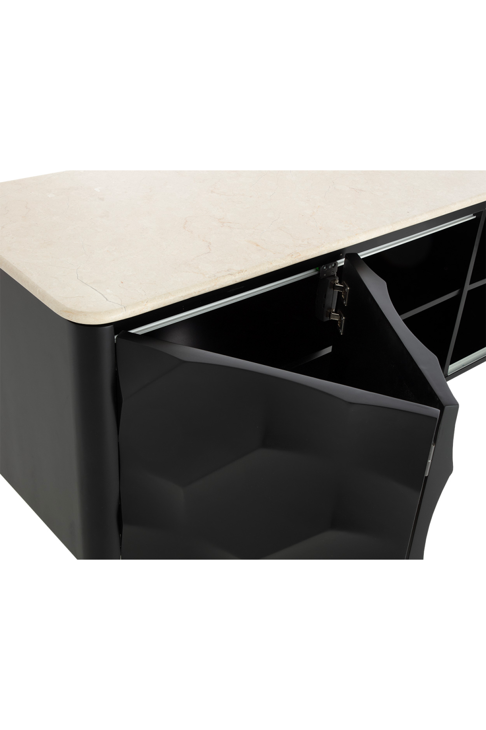   Modern European furniture - Faceted Black 4-Door Sideboard - www.oroa.com | Oroa.com