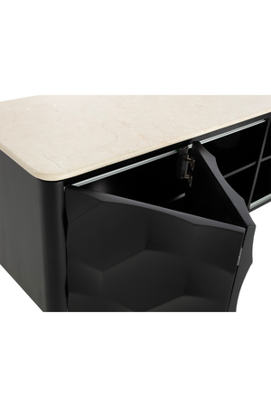   Modern European furniture - Faceted Black 4-Door Sideboard - www.oroa.com | Oroa.com