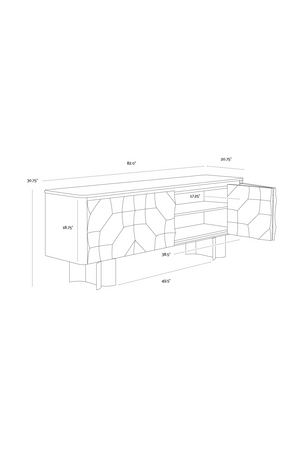   Modern European furniture - Faceted Black 4-Door Sideboard - www.oroa.com | Oroa.com