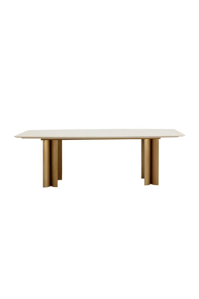 Modern European furniture - Cream Marble Dining Table  - www.oroa.com