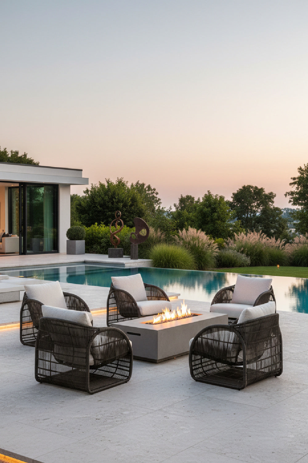 Modern European furniture - Cream Padded Indoor/Outdoor Lounge Chair - www.oroa.com