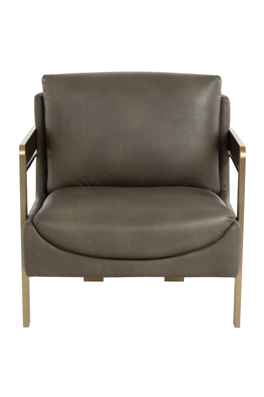 Modern European furniture - Taupe Leather Lounge Chair - www.oroa.com