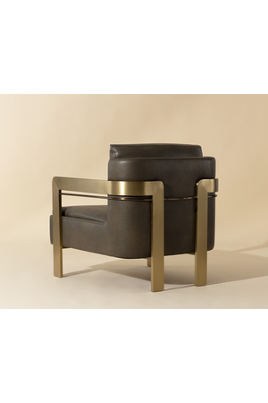 Modern European furniture - Taupe Leather Lounge Chair - www.oroa.com