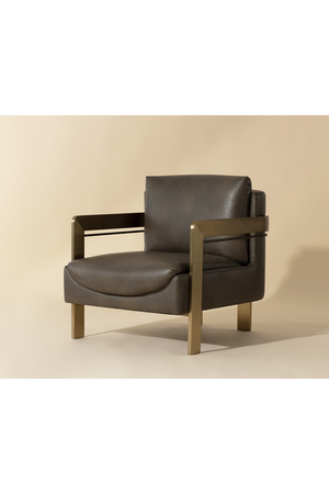 Modern European furniture - Taupe Leather Lounge Chair - www.oroa.com
