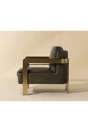 Modern European furniture - Taupe Leather Lounge Chair - www.oroa.com