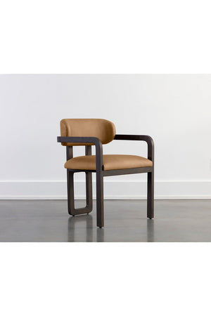   Modern European furniture - Brown Bovine Leather Dining Armchair - www.oroa.com | Oroa.com