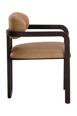   Modern European furniture - Brown Bovine Leather Dining Armchair - www.oroa.com | Oroa.com