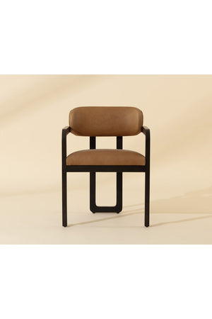   Modern European furniture - Brown Bovine Leather Dining Armchair - www.oroa.com | Oroa.com