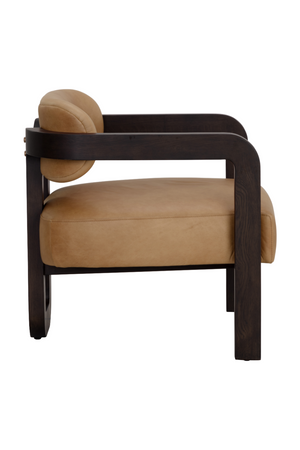Modern European furniture - Brown Leather 3-Legged Lounge Chair - www.oroa.com