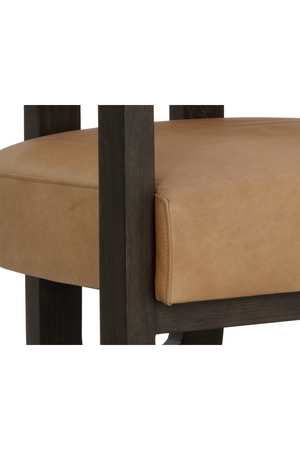 Modern European furniture - Brown Leather 3-Legged Lounge Chair - www.oroa.com