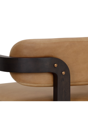 Modern European furniture - Brown Leather 3-Legged Lounge Chair - www.oroa.com