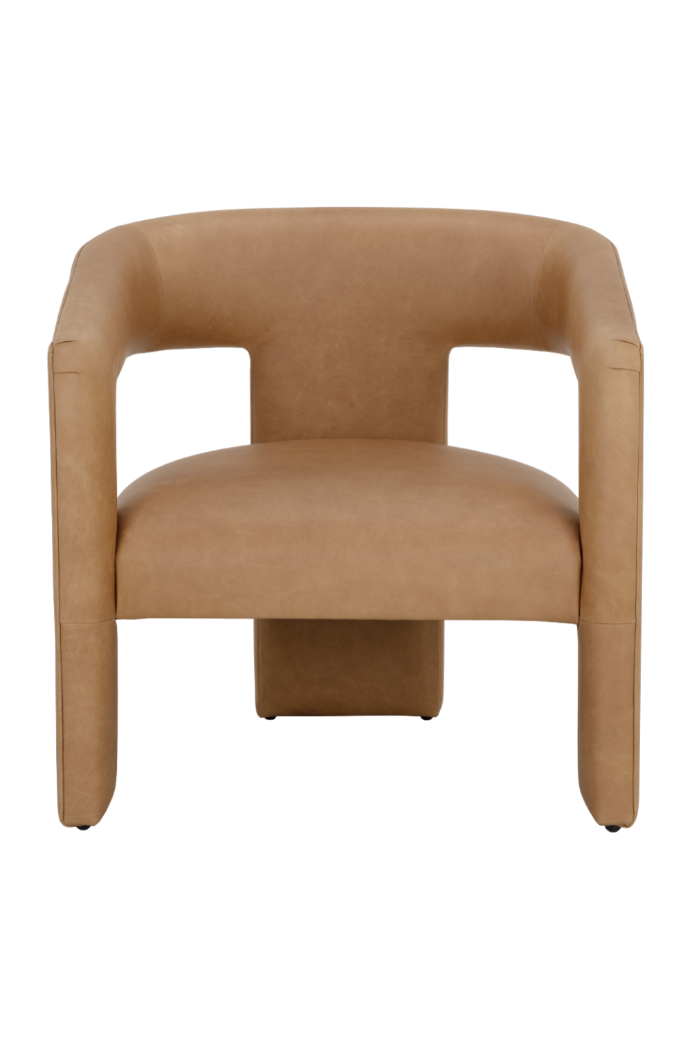 Modern European furniture - Brown Leather Sculptural Lounge Chair - www.oroa.com