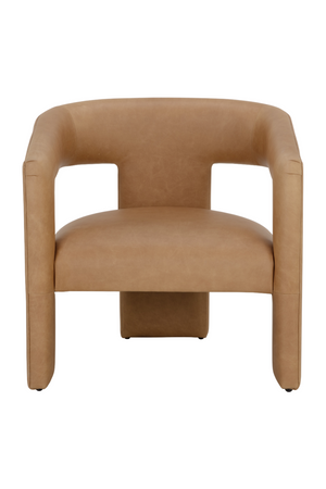 Modern European furniture - Brown Leather Sculptural Lounge Chair - www.oroa.com