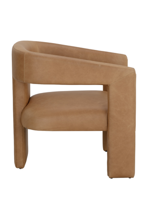 Modern European furniture - Brown Leather Sculptural Lounge Chair - www.oroa.com