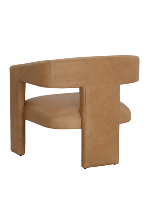 Modern European furniture - Brown Leather Sculptural Lounge Chair - www.oroa.com