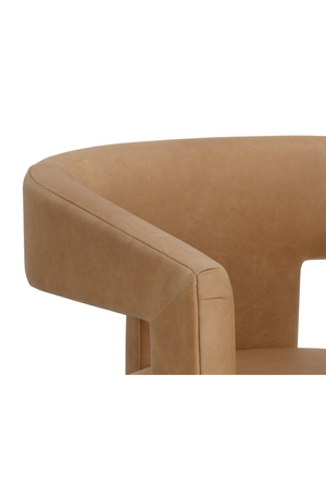 Modern European furniture - Brown Leather Sculptural Lounge Chair - www.oroa.com