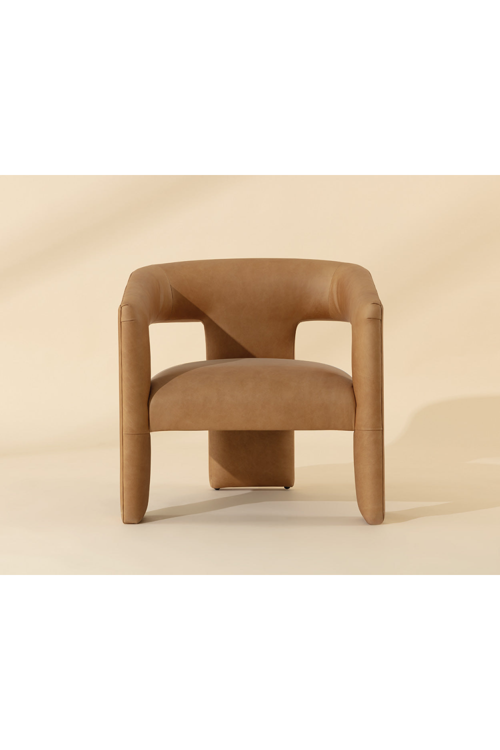 Modern European furniture - Brown Leather Sculptural Lounge Chair - www.oroa.com