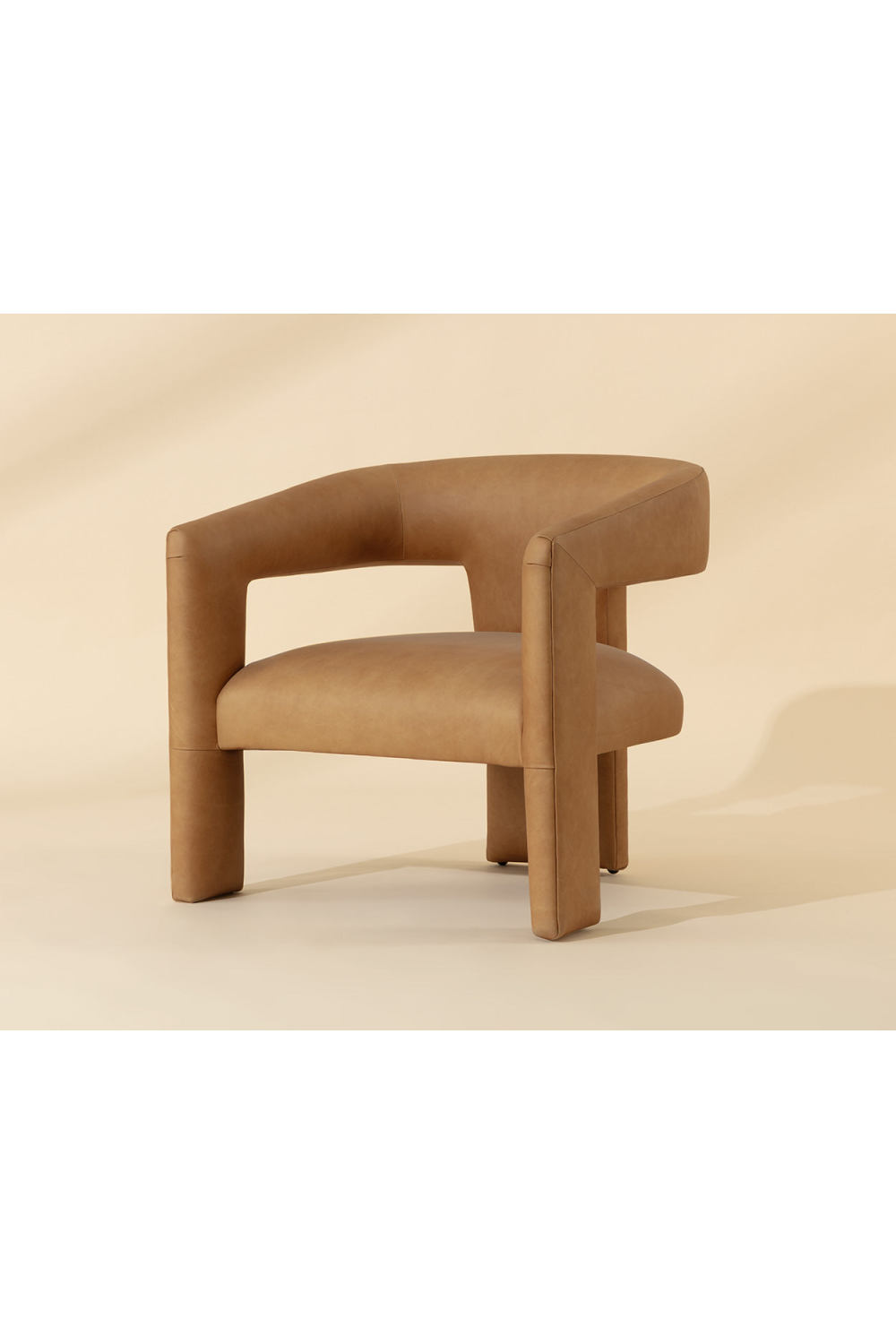 Modern European furniture - Brown Leather Sculptural Lounge Chair - www.oroa.com