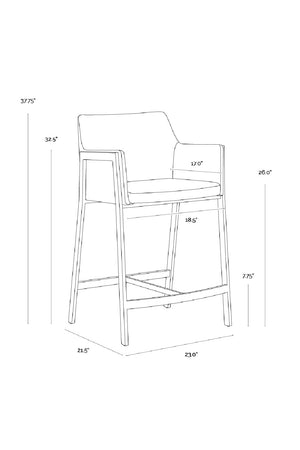 Modern European furniture - Sloped Back Counter Stool - www.oroa.com