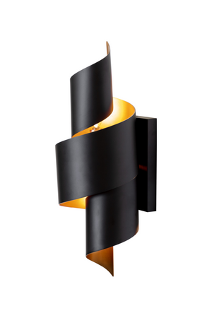 Modern European furniture - Black Metal Twisted Wall Lamp - www.oroa.com