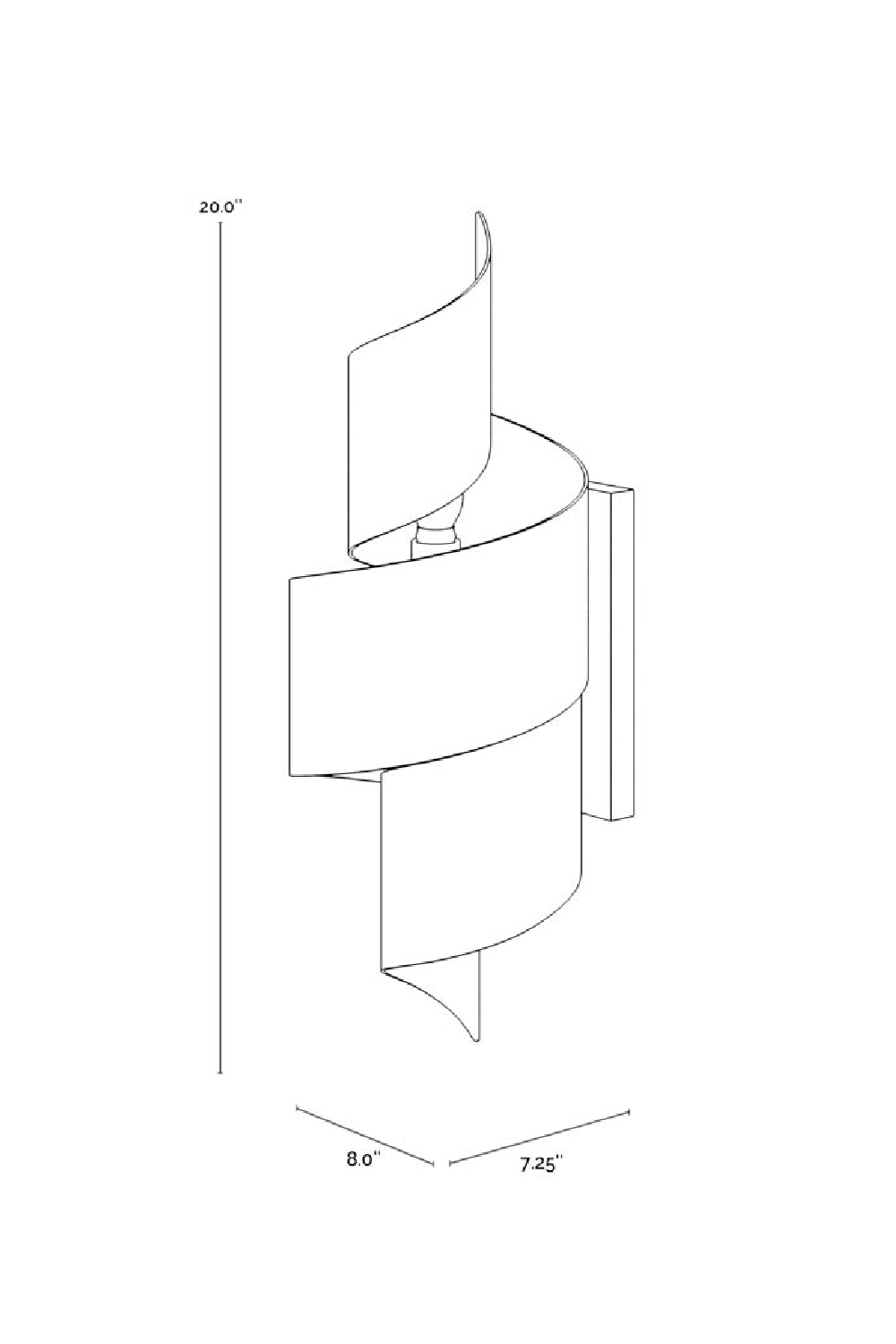 Modern European furniture - Black Metal Twisted Wall Lamp - www.oroa.com