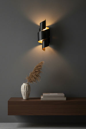 Modern European furniture - Black Metal Twisted Wall Lamp - www.oroa.com