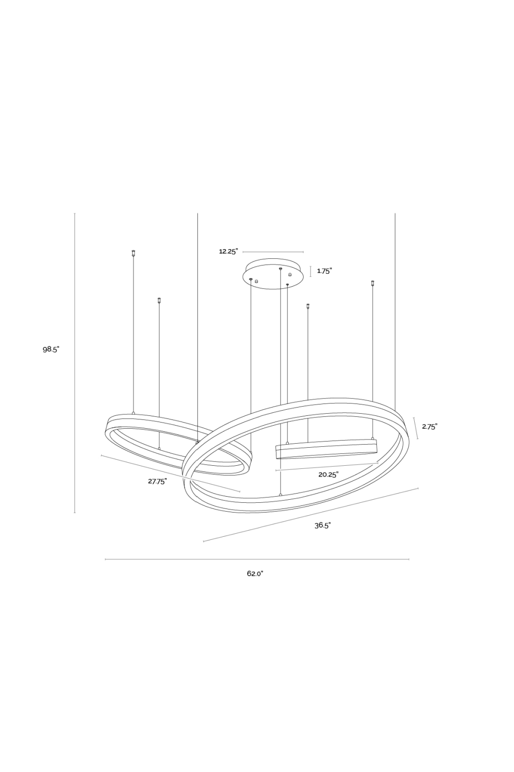   Modern European furniture - Gold 3 Ring Chandelier - www.oroa.com | Oroa.com