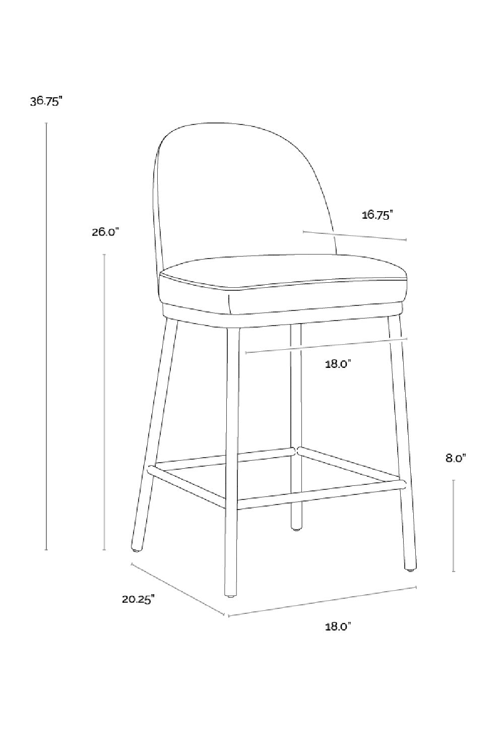 Modern European furniture - Minimalist Upholstered Counter Stool - www.oroa.com