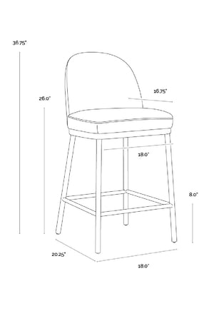 Modern European furniture - Minimalist Upholstered Counter Stool - www.oroa.com