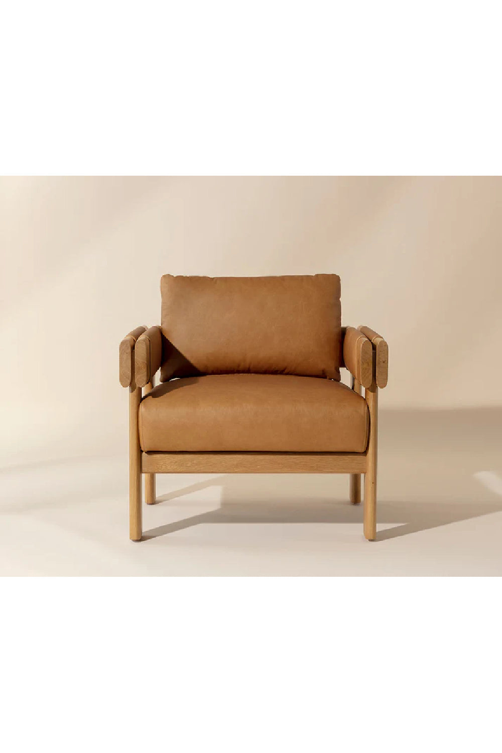 Modern European furniture - Oak Framed Leather Lounge Chair - www.oroa.com