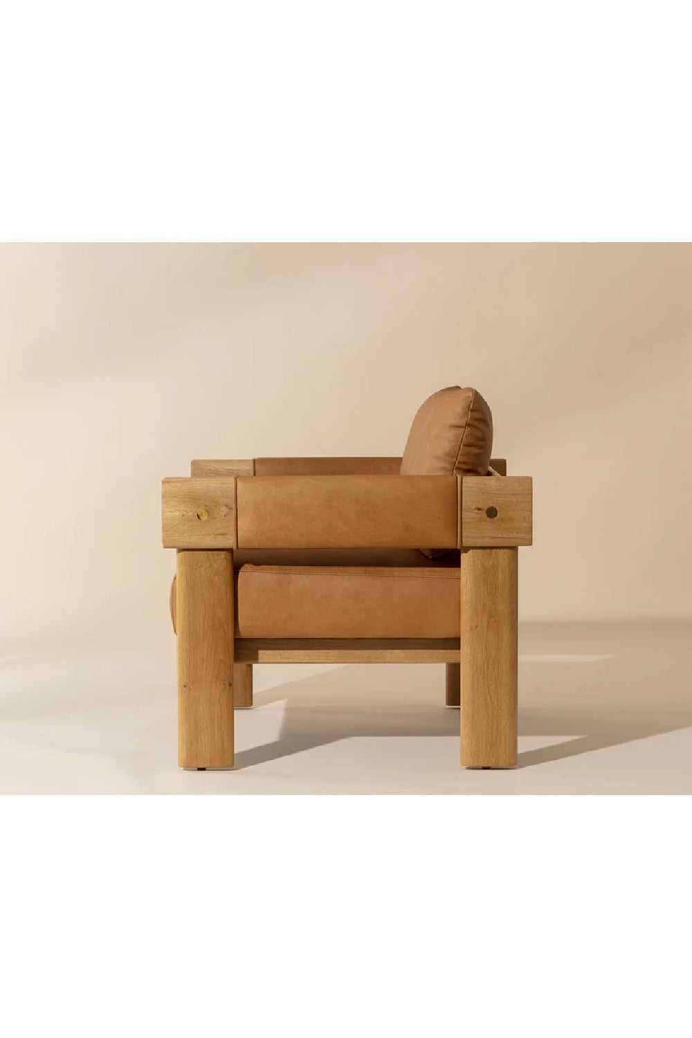 Modern European furniture - Oak Framed Leather Lounge Chair - www.oroa.com