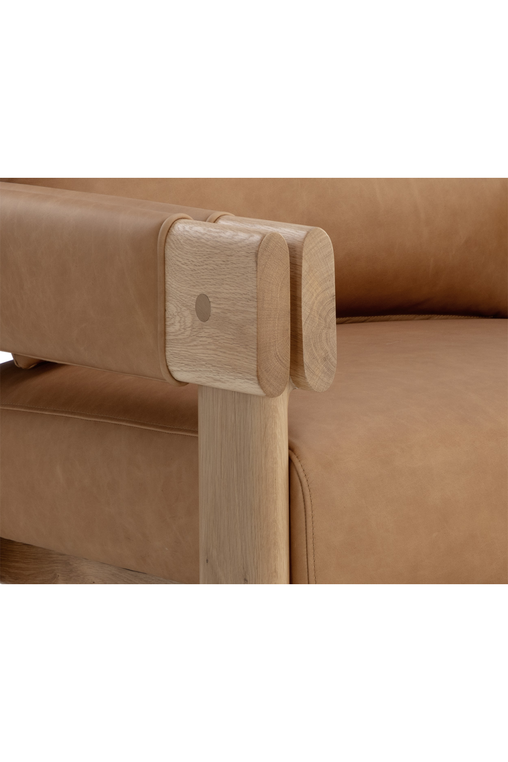 Modern European furniture - Oak Framed Leather Lounge Chair - www.oroa.com