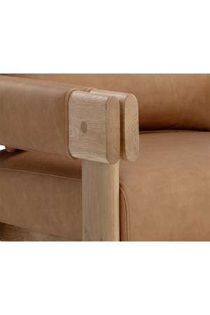 Modern European furniture - Oak Framed Leather Lounge Chair - www.oroa.com