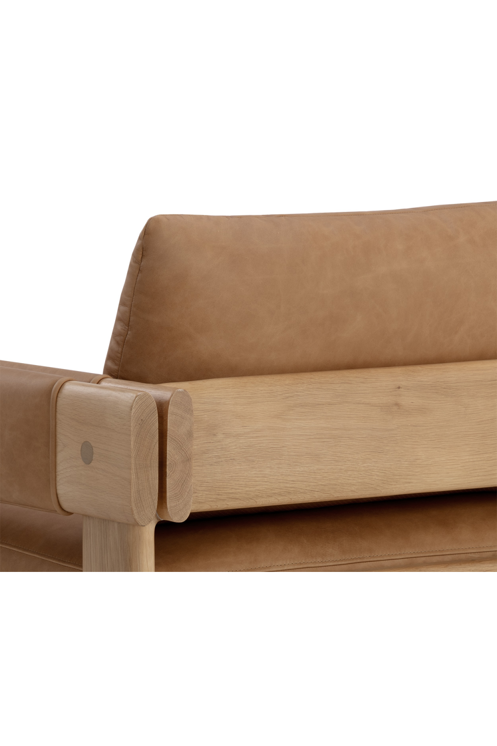Modern European furniture - Oak Framed Leather Lounge Chair - www.oroa.com