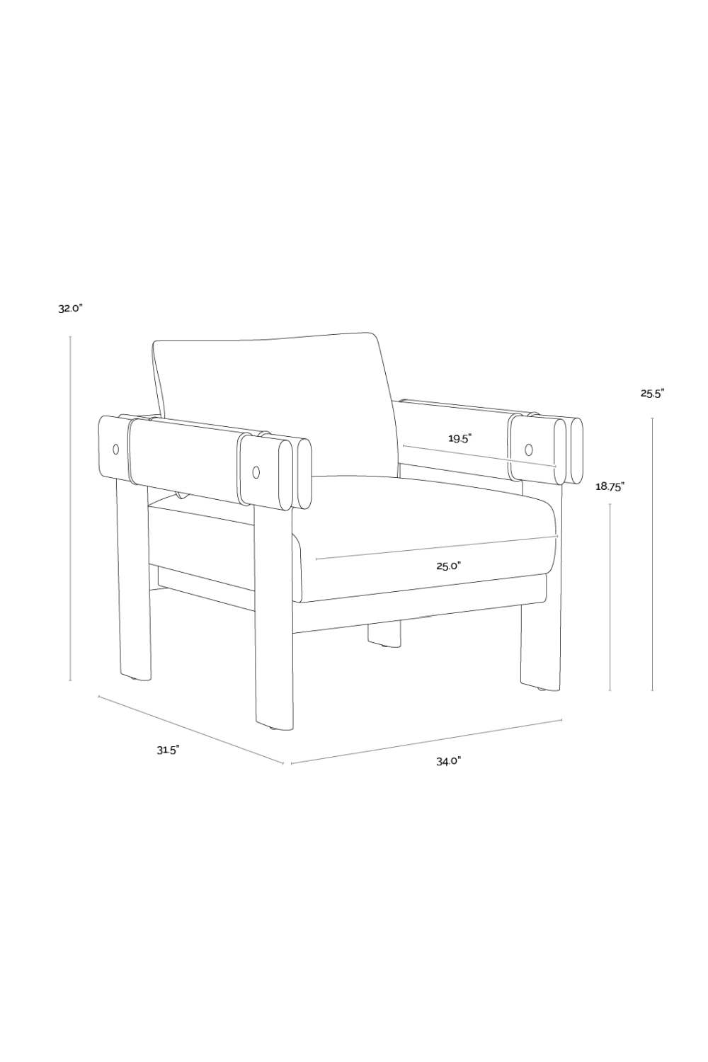 Modern European furniture - Oak Framed Leather Lounge Chair - www.oroa.com