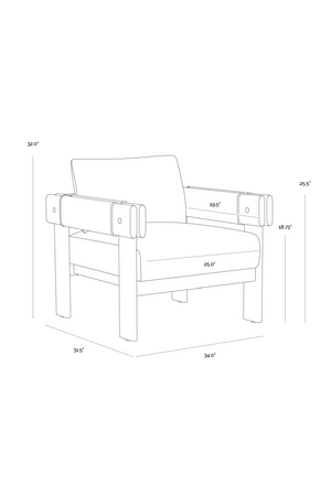 Modern European furniture - Oak Framed Leather Lounge Chair - www.oroa.com