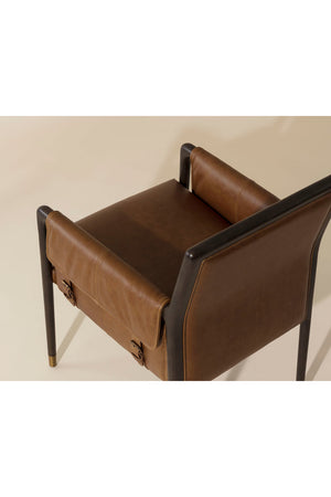   Modern European furniture - Buckle Flap Leather Dining Armchair - www.oroa.com | Oroa.com