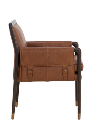   Modern European furniture - Buckle Flap Leather Dining Armchair - www.oroa.com | Oroa.com