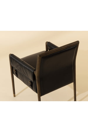   Modern European furniture - Buckle Flap Leather Dining Armchair - www.oroa.com | Oroa.com