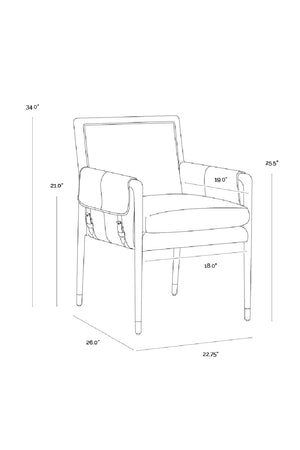   Modern European furniture - Buckle Flap Leather Dining Armchair - www.oroa.com | Oroa.com