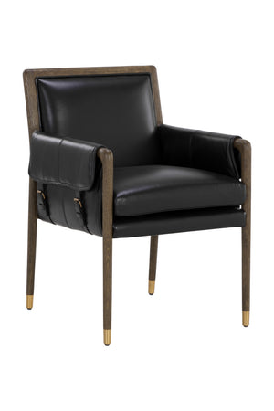   Modern European furniture - Buckle Flap Leather Dining Armchair - www.oroa.com | Oroa.com