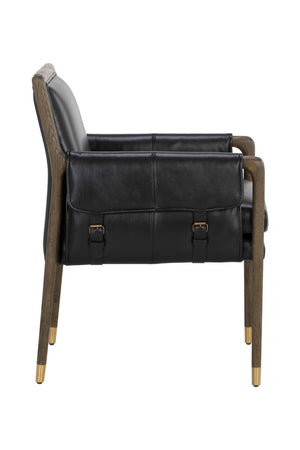   Modern European furniture - Buckle Flap Leather Dining Armchair - www.oroa.com | Oroa.com