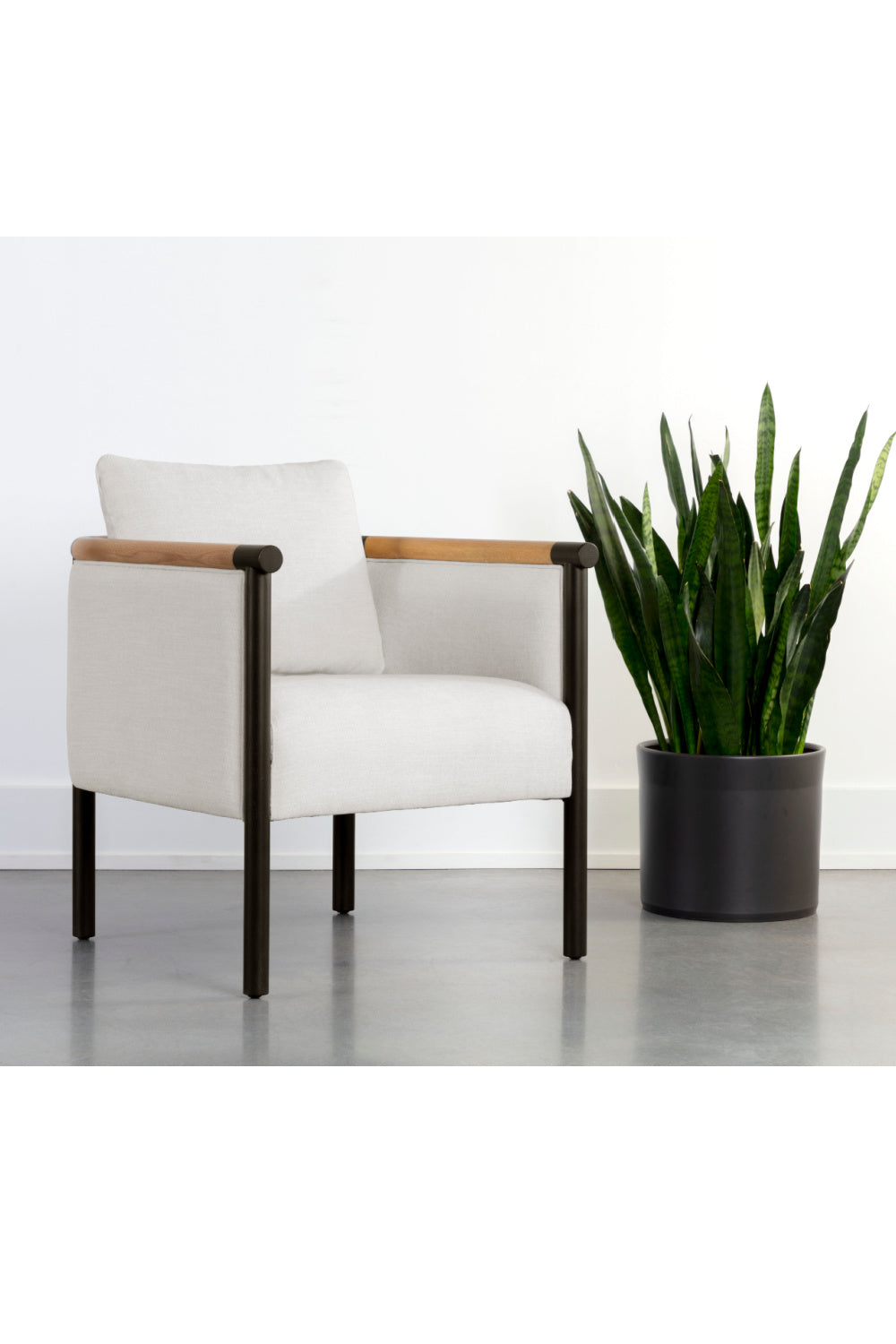 Modern European furniture - Curved Wood Frame Lounge Chair - www.oroa.com