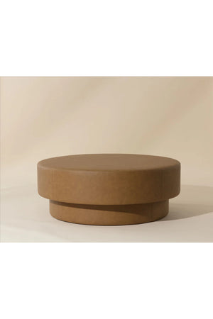 Round Leather Inspired Ottoman | Splendido Arlo | Oroa.com
