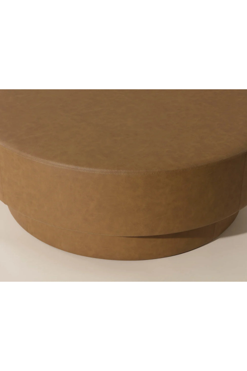 Round Leather Inspired Ottoman | Splendido Arlo | Oroa.com