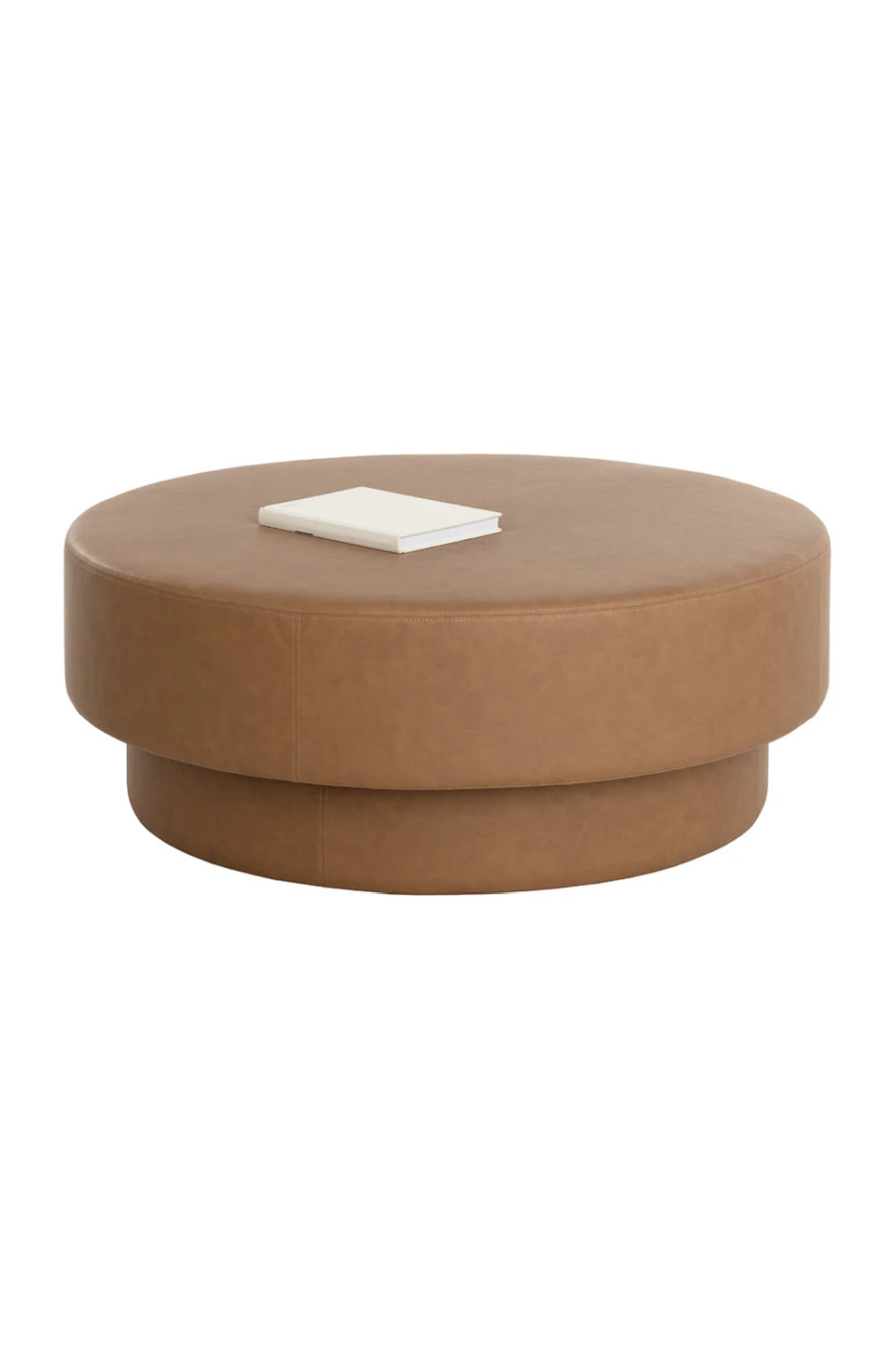 Round Leather Inspired Ottoman | Splendido Arlo | Oroa.com
