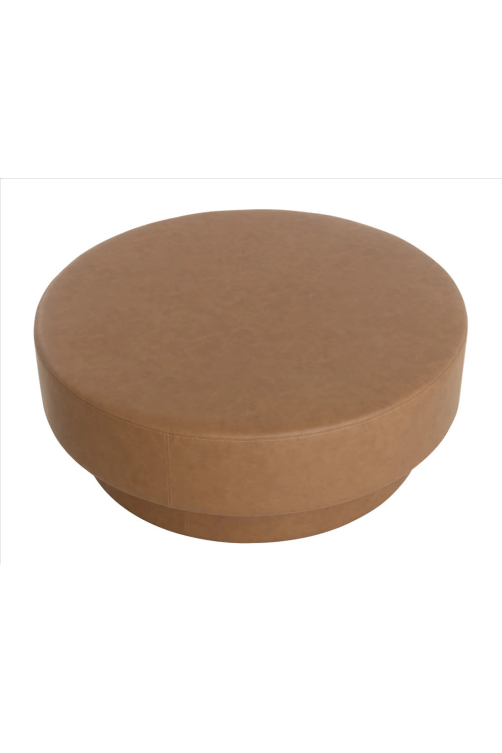 Round Leather Inspired Ottoman | Splendido Arlo | Oroa.com