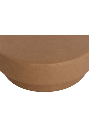 Round Leather Inspired Ottoman | Splendido Arlo | Oroa.com