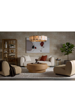 Round Leather Inspired Ottoman | Splendido Arlo | Oroa.com